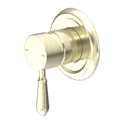 NERO YORK SHOWER MIXER WITH METAL LEVER 100MM AGED BRASS