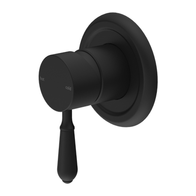 NERO YORK SHOWER MIXER WITH METAL LEVER 100MM MATTE BLACK