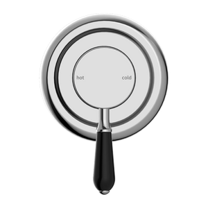 NERO YORK SHOWER MIXER WITH BLACK PORCELAIN LEVER 100MM CHROME