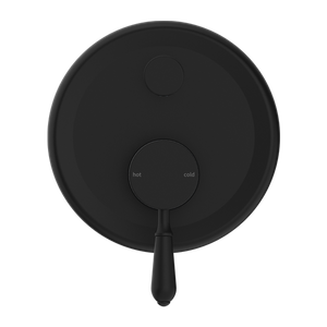 NERO YORK SHOWER MIXER DIVERTER WITH METAL LEVER 160MM MATTE BLACK