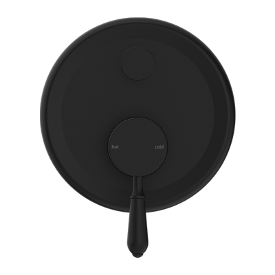 NERO YORK SHOWER MIXER DIVERTER WITH METAL LEVER 160MM MATTE BLACK