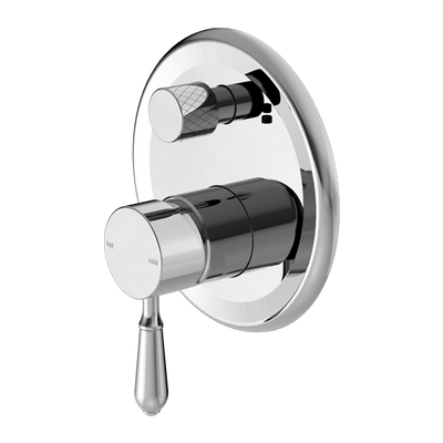NERO YORK SHOWER MIXER DIVERTER WITH METAL LEVER 160MM CHROME