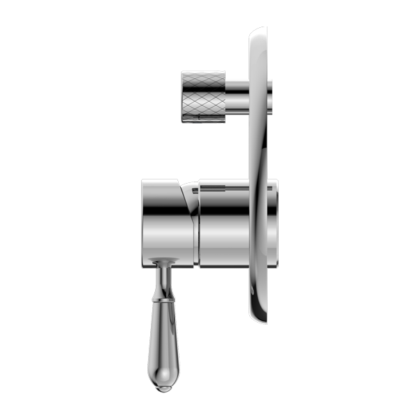 NERO YORK SHOWER MIXER DIVERTER WITH METAL LEVER 160MM CHROME