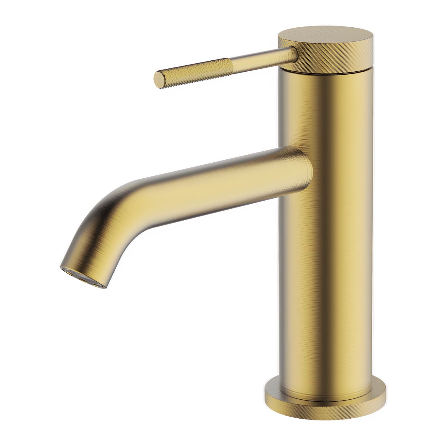 GARETH ASHTON POCO KNURLED BASIN MIXER BRUSHED BRASS