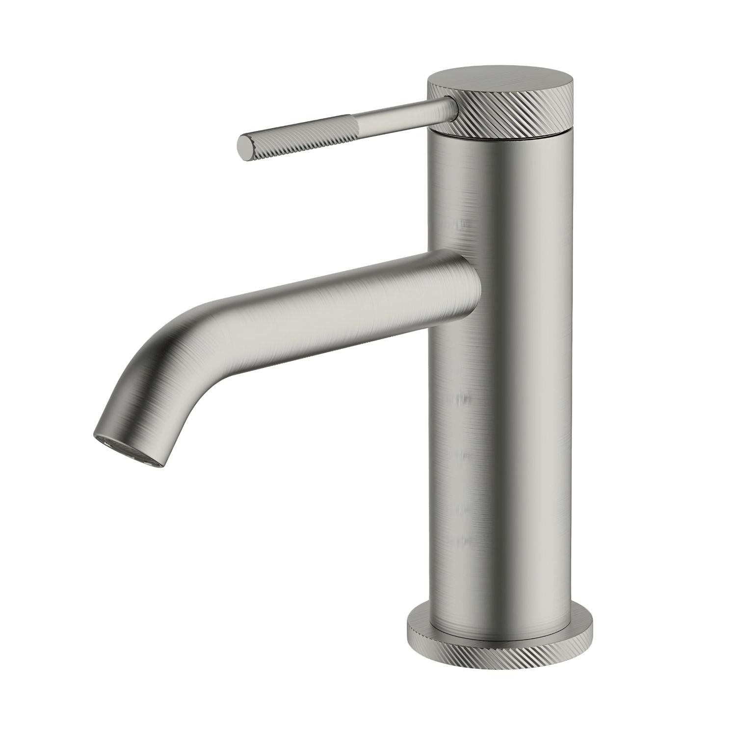 GARETH ASHTON POCO KNURLED BASIN MIXER BRUSHED NICKEL