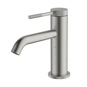 GARETH ASHTON POCO KNURLED BASIN MIXER BRUSHED NICKEL