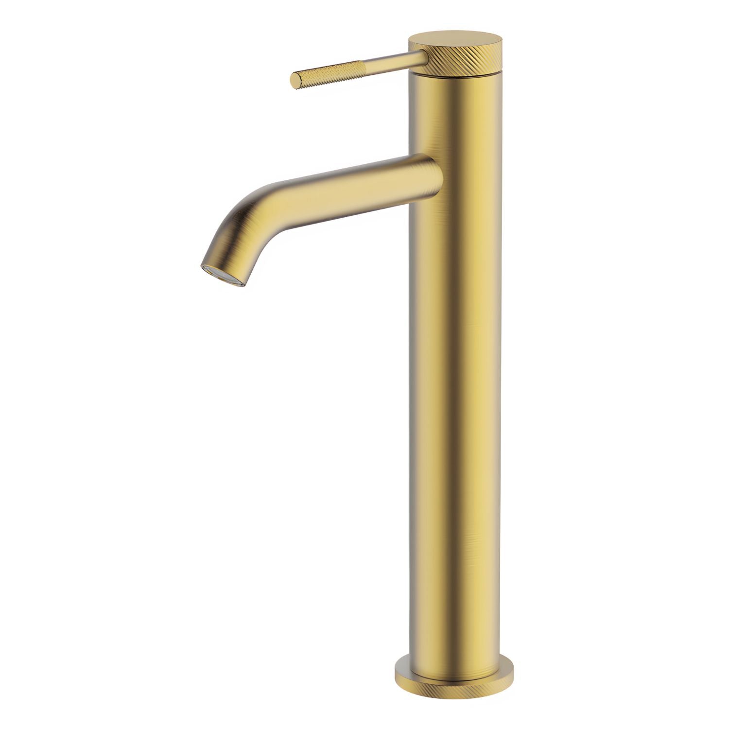 GARETH ASHTON POCO KNURLED TALL BASIN MIXER BRUSHED BRASS