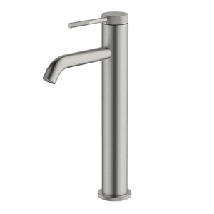 GARETH ASHTON POCO KNURLED TALL BASIN MIXER BRUSHED NICKEL
