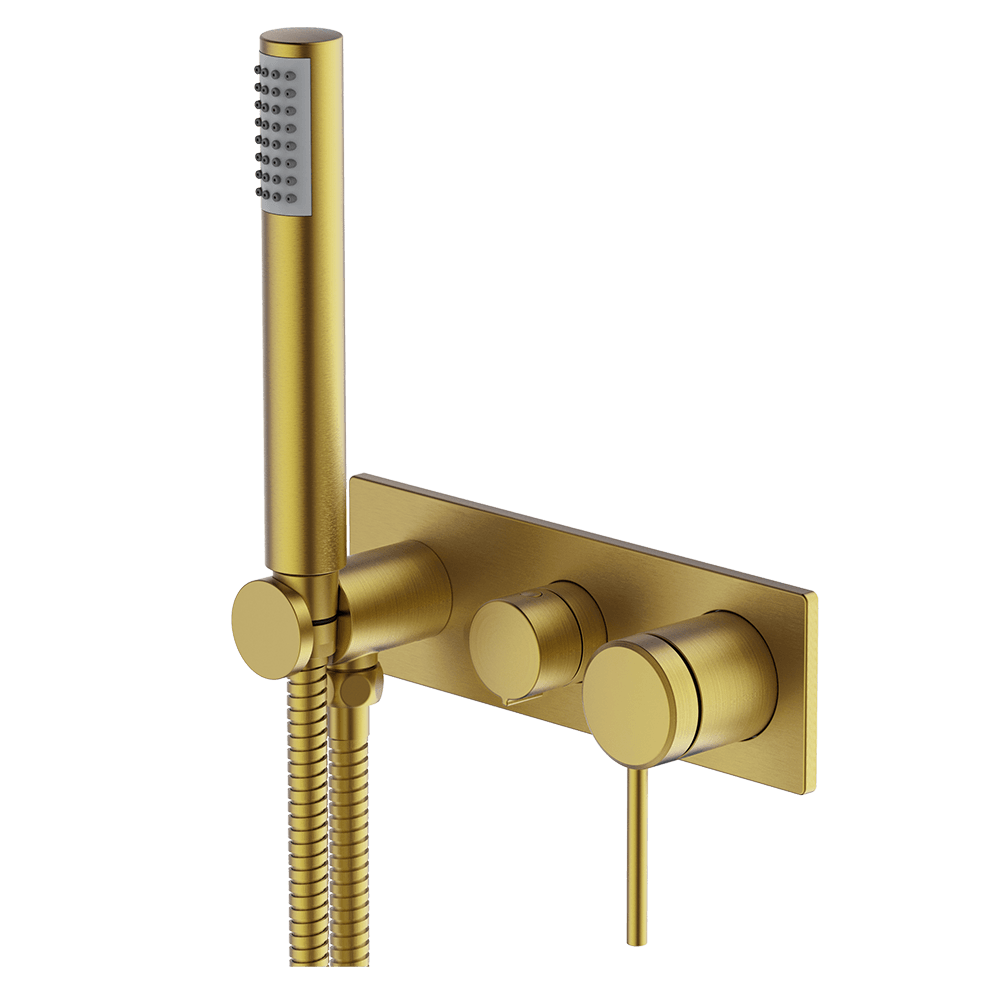 GARETH ASHTON POCO WALL SHOWER SYSTEM SET BRUSHED BRASS