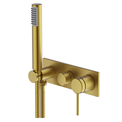 GARETH ASHTON POCO WALL SHOWER SYSTEM SET BRUSHED BRASS