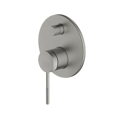 GARETH ASHTON POCO KNURLED WALL MIXER WITH DIVERTER BRUSHED NICKEL