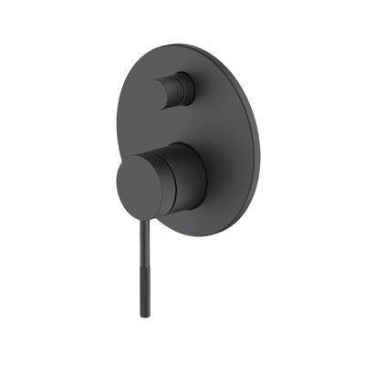 GARETH ASHTON POCO KNURLED WALL MIXER WITH DIVERTER BLACK