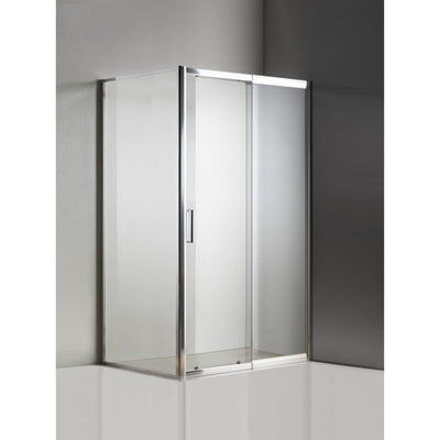 BELLA VISTA MIRAMAR SEMI FRAMED SLIDING FRONT AND RETURN PANEL SHOWER SCREEN CHROME