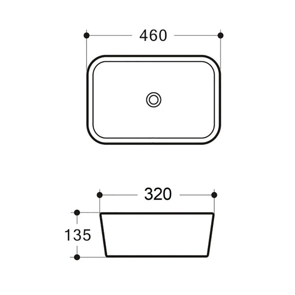 BELLA VISTA LINA ABOVE COUNTER BASIN BLACK 460MM