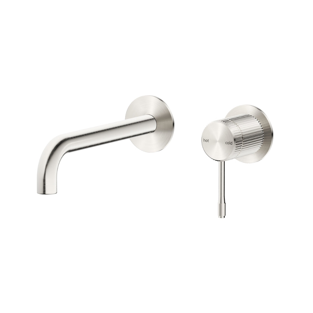 BELLA VISTA MICA LEAD FREE FLUTED WALL-SPOUT COMBO 246MM BRUSHED NICKEL