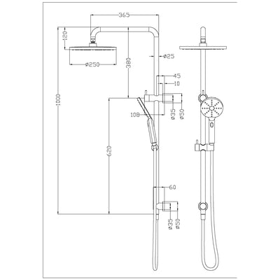 IKON OTUS MULTI-FUNCTION SHOWER SET 250MM CHROME