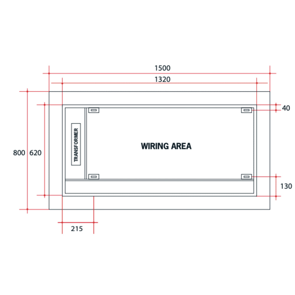 THERMOGROUP ABLAZE PREMIUM S RANGE BACK-LIT MIRROR 1500X800MM