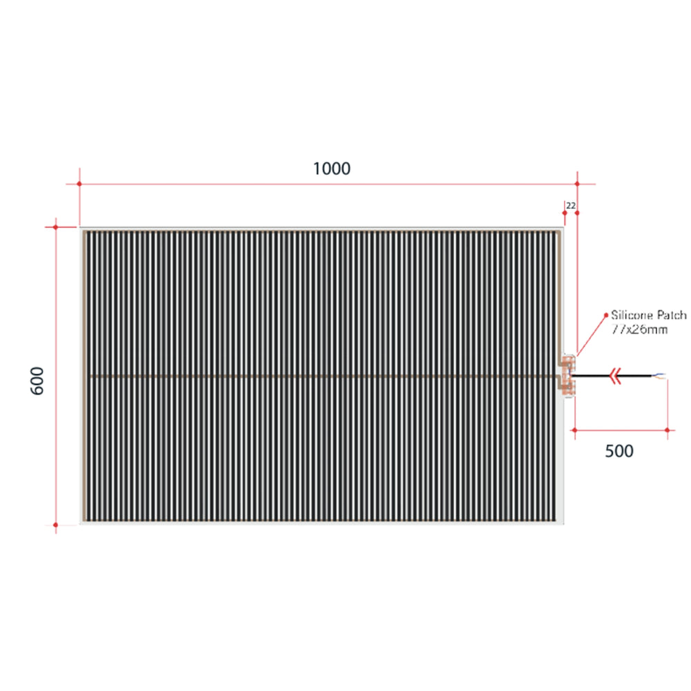 THERMOGROUP ABLAZE RECTANGLE SANDBLASTED BORDER WITH DEMISTER 900X1500MM