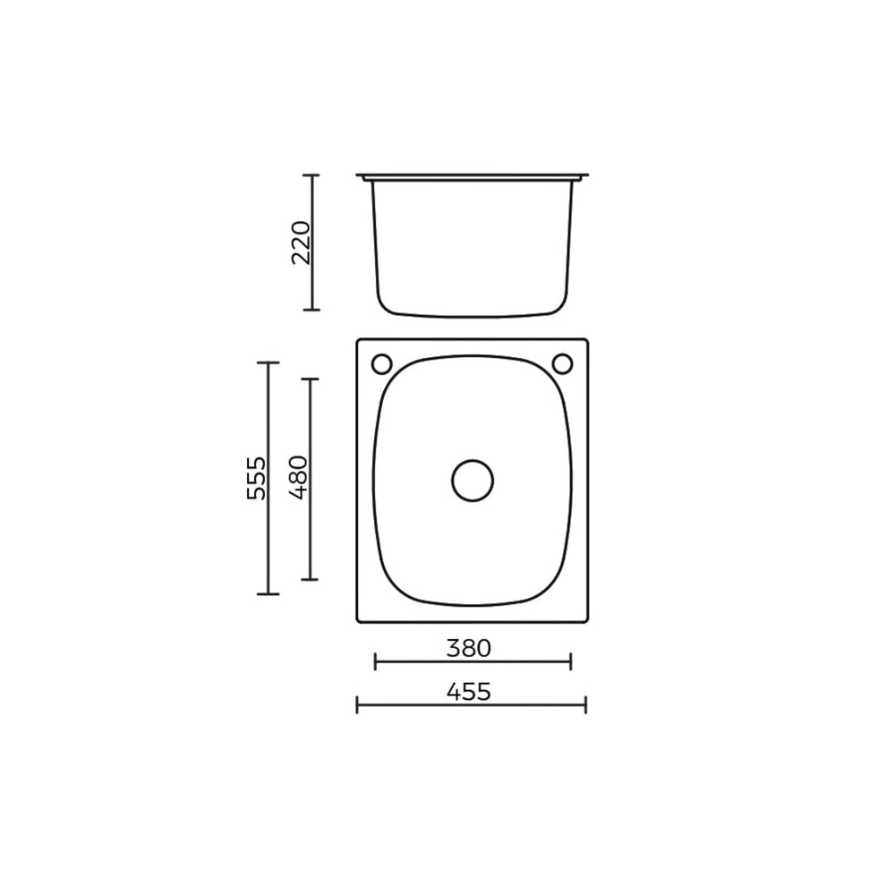EVERHARD CLASSIC 35L SLIM UTILITY LAUNDRY SINK STAINLESS STEEL 455MM