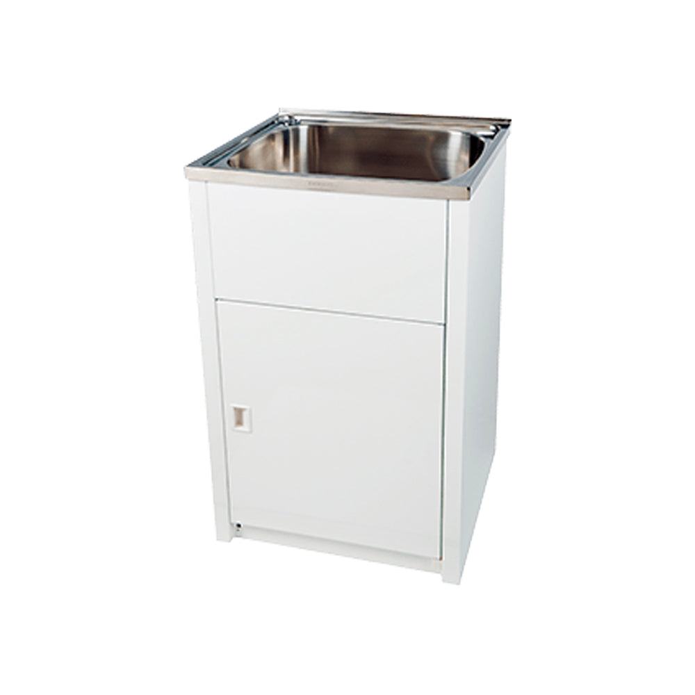 EVERHARD CLASSIC 45L STAINLESS STEEL STANDARD LAUNDRY UNIT 565MM WHITE