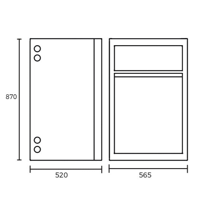 EVERHARD CLASSIC 45L POLYMER LAUNDRY UNIT 565MM WHITE