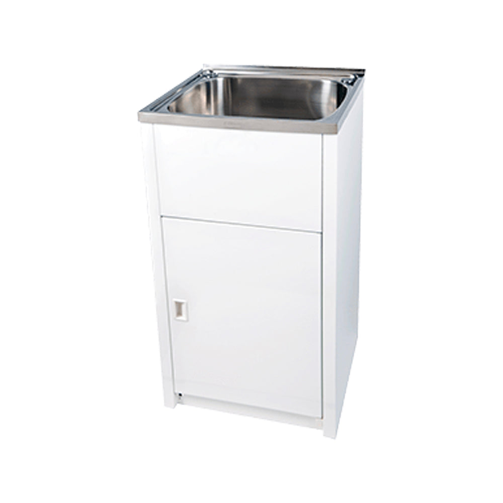 EVERHARD CLASSIC 45L STAINLESS STEEL SLIM LAUNDRY UNIT 500MM WHITE