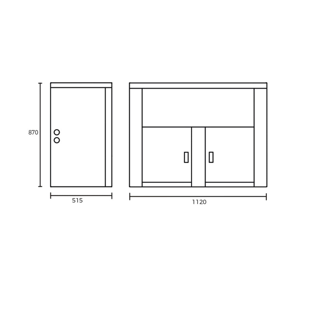 EVERHARD CLASSIC 45L + 45L STAINLESS STEEL TWIN LAUNDRY UNIT 1120MM WHITE