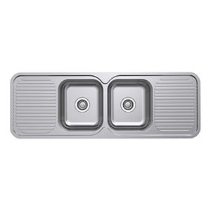 EVERHARD CLASSIC STANDARD 2 BOWL & 2 DRAINER KITCHEN SINK STAINLESS STEEL 1380MM