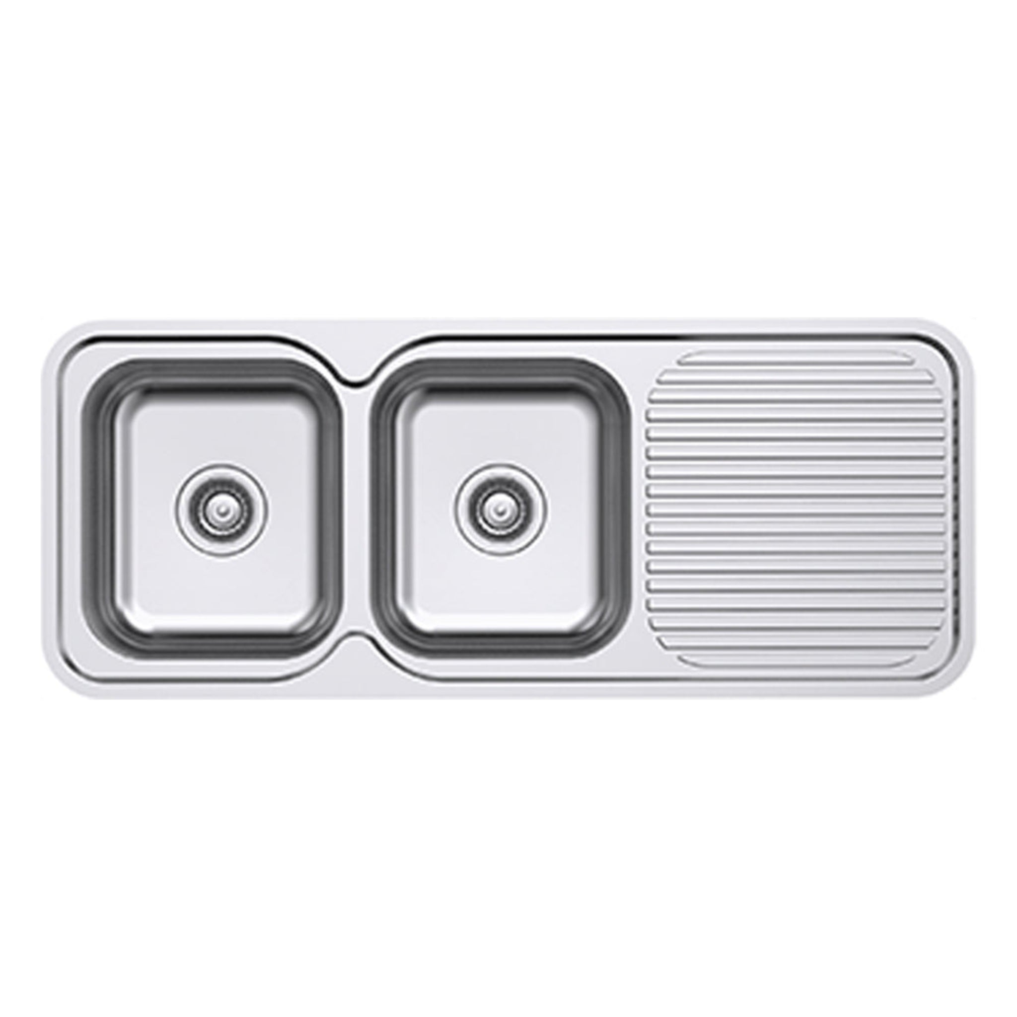 EVERHARD CLASSIC STANDARD 2 BOWL & DRAINER KITCHEN SINK STAINLESS STEEL 1180MM