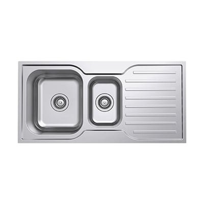 EVERHARD CLASSIC SQUARE 1.5 BOWL & DRAINER KITCHEN SINK STAINLESS STEEL 980MM