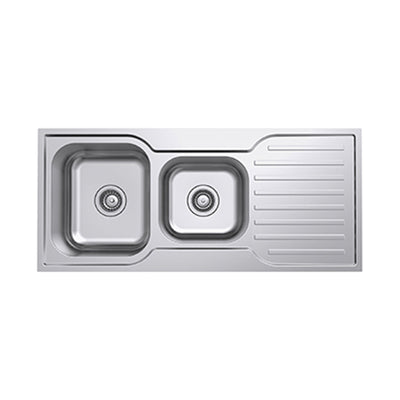 EVERHARD CLASSIC SQUARE 1.75 BOWL & DRAINER KITCHEN SINK STAINLESS STEEL 1080MM