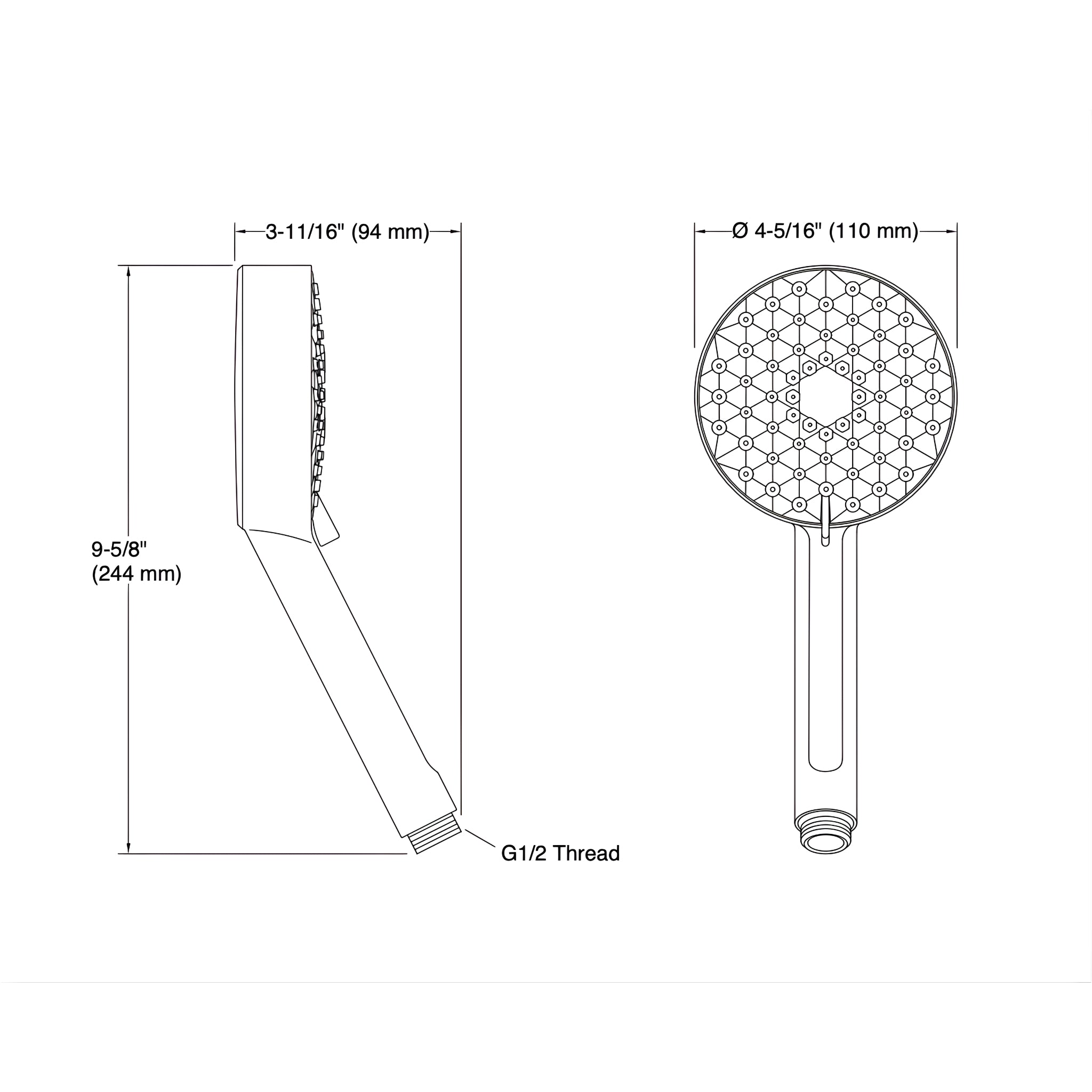 KOHLER AWAKEN GEOMETRIC STYLE SHOWER HEAD CHROME