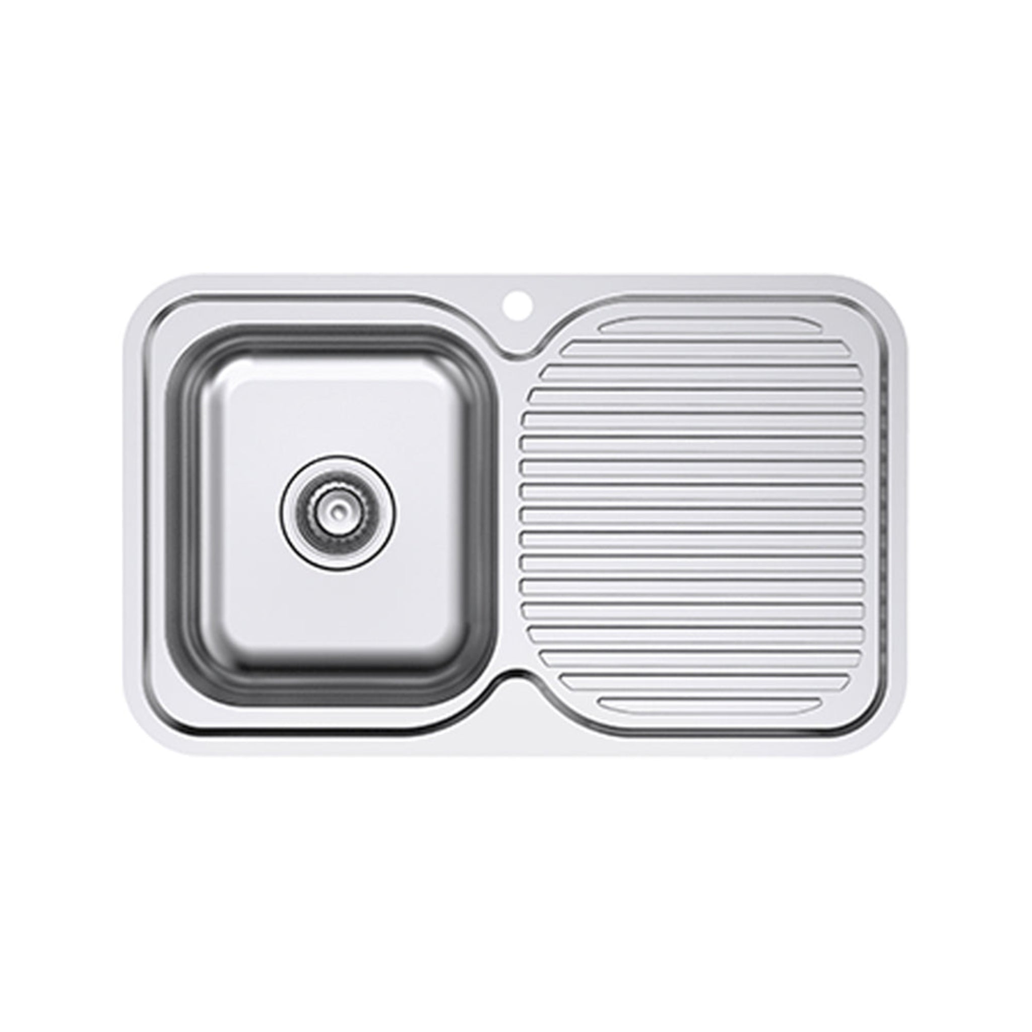 EVERHARD CLASSIC STANDARD SINGLE BOWL & DRAINER KITCHEN SINK STAINLESS STEEL 780MM