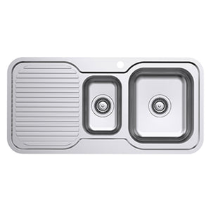 EVERHARD CLASSIC STANDARD 1.5 BOWL & DRAINER KITCHEN SINK STAINLESS STEEL 980MM