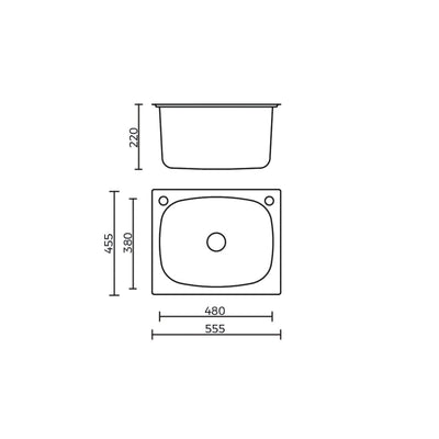 EVERHARD CLASSIC 35L UTILITY LAUNDRY SINK STAINLESS STEEL 555MM