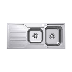 EVERHARD CLASSIC SQUARE 1.75 BOWL & DRAINER KITCHEN SINK STAINLESS STEEL 1080MM