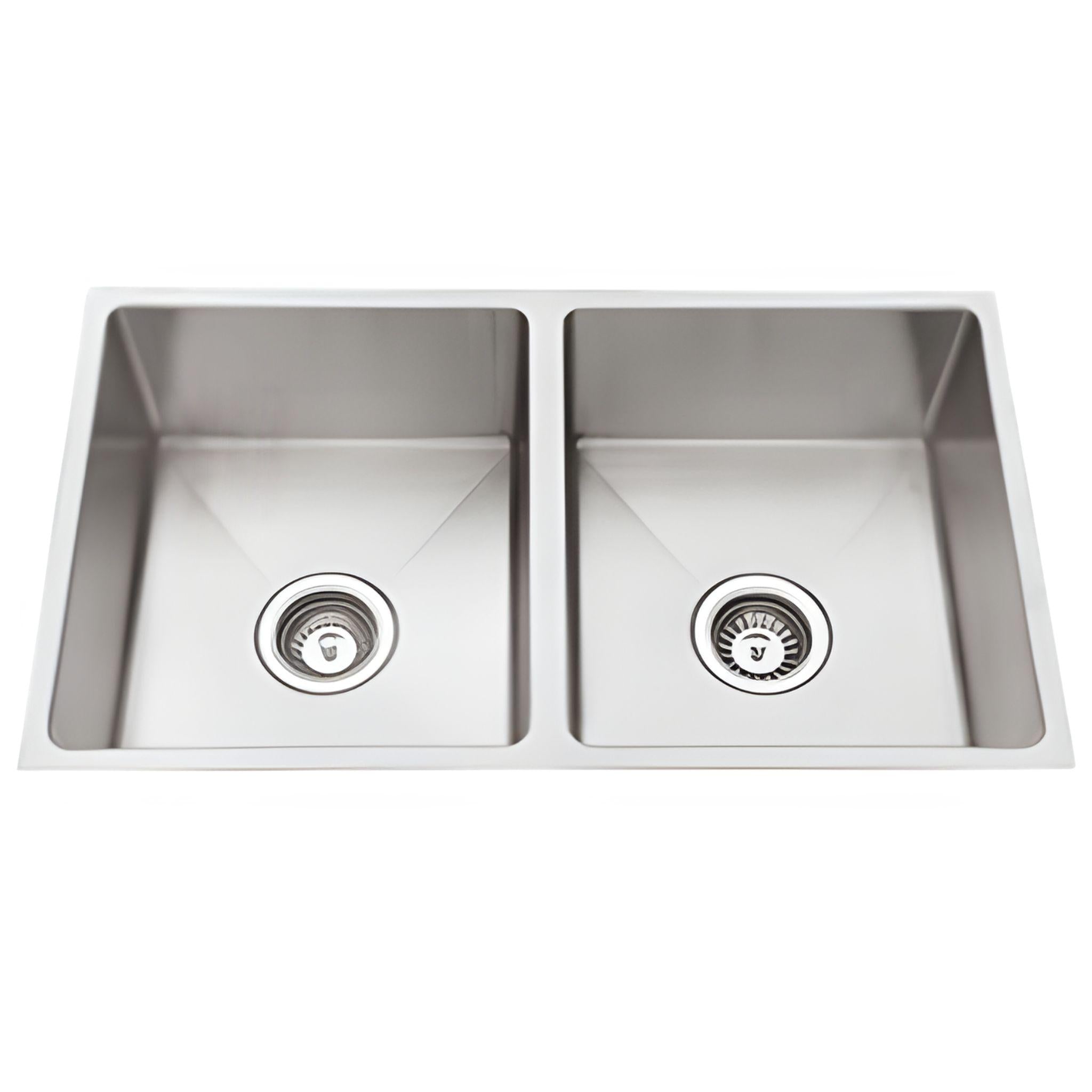 EVERHARD EXCELLENCE SQUARELINE DOUBLE BOWL KITCHEN SINK STAINLESS STEEL 760MM