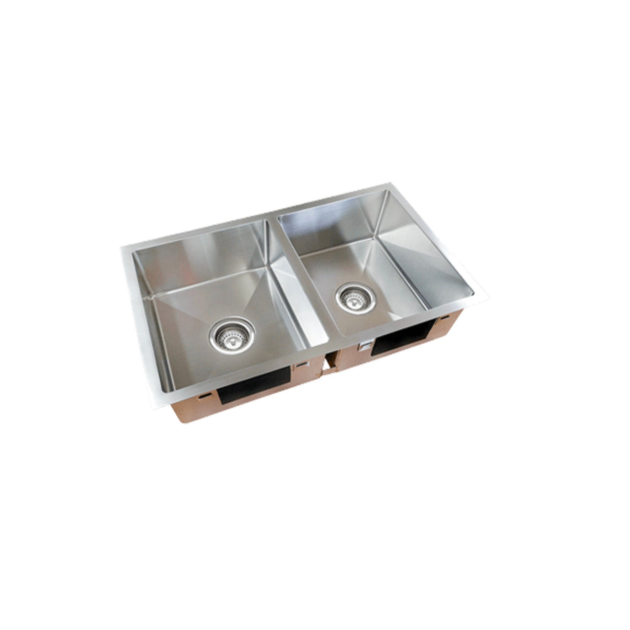 EVERHARD EXCELLENCE SQUARELINE DOUBLE BOWL KITCHEN SINK STAINLESS STEEL 760MM