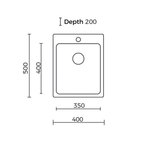 EVERHARD NUGLEAM EDGE SINGLE BOWL KITCHEN SINK STAINLESS STEEL 400MM