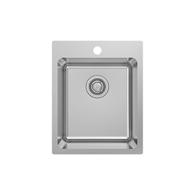 EVERHARD NUGLEAM EDGE SINGLE BOWL KITCHEN SINK STAINLESS STEEL 400MM