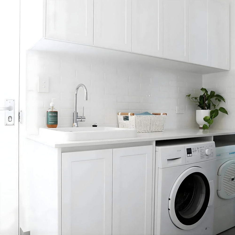 TURNER HASTINGS RAVINE INSET FINE FIRECLAY SINK WITH OVERFLOW GLOSS WHITE 660MM
