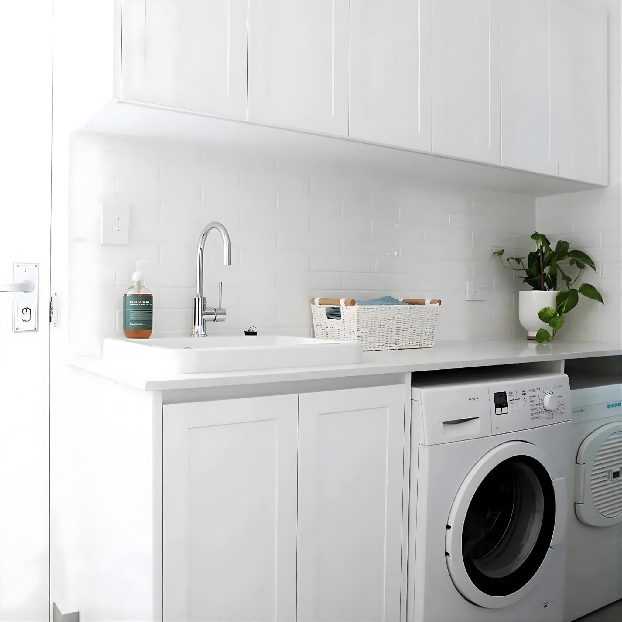 TURNER HASTINGS RAVINE INSET FINE FIRECLAY SINK WITH OVERFLOW GLOSS WHITE 660MM
