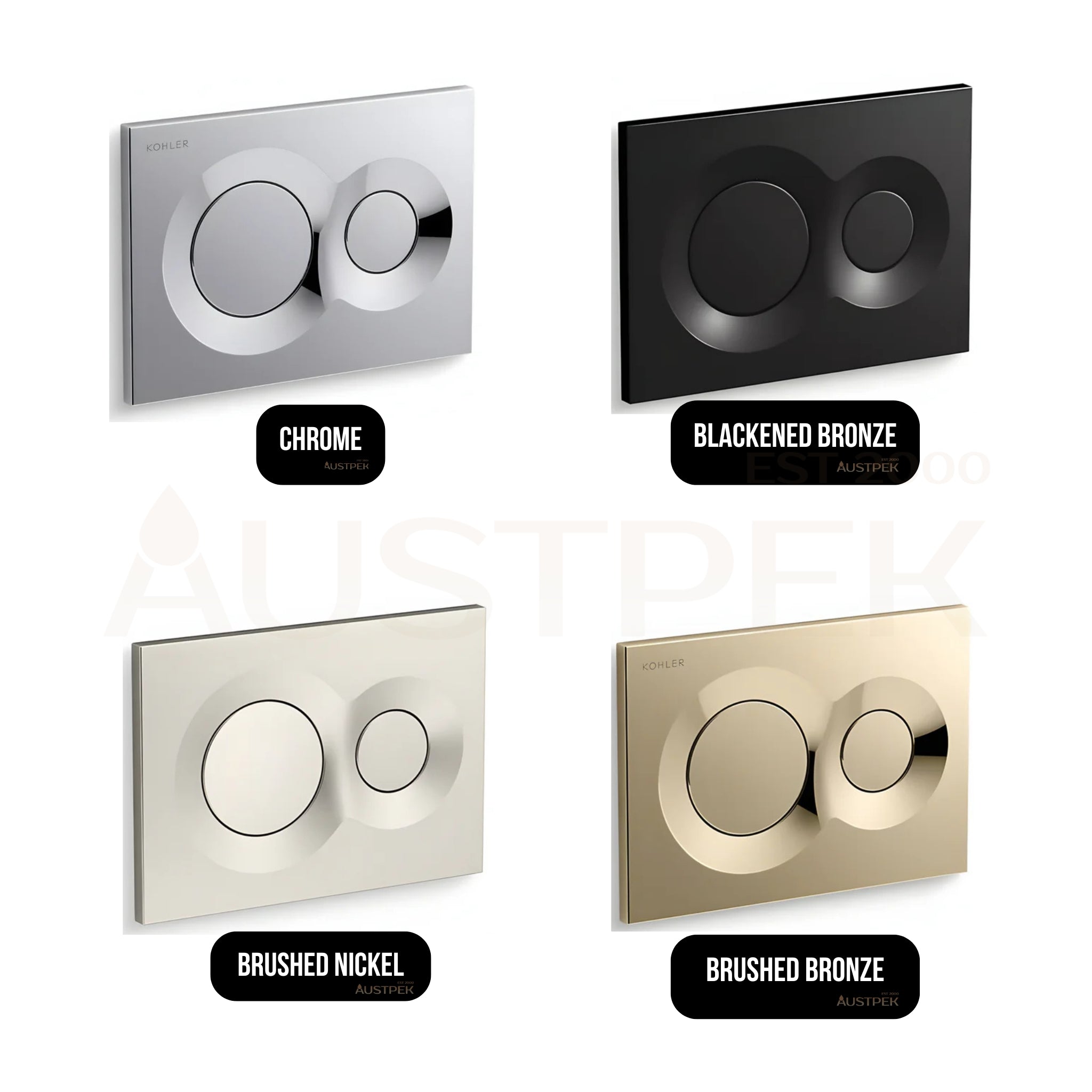 KOHLER LYNK MECHANICAL FLUSH PLATE 225MM BLACKENED BRONZE