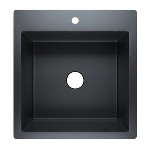 IKON CORA SINGLE BOWL LAUNDRY SINK ABOVE MOUNT MATTE BLACK 430MM