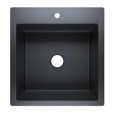 IKON CORA SINGLE BOWL LAUNDRY SINK ABOVE MOUNT MATTE BLACK 430MM