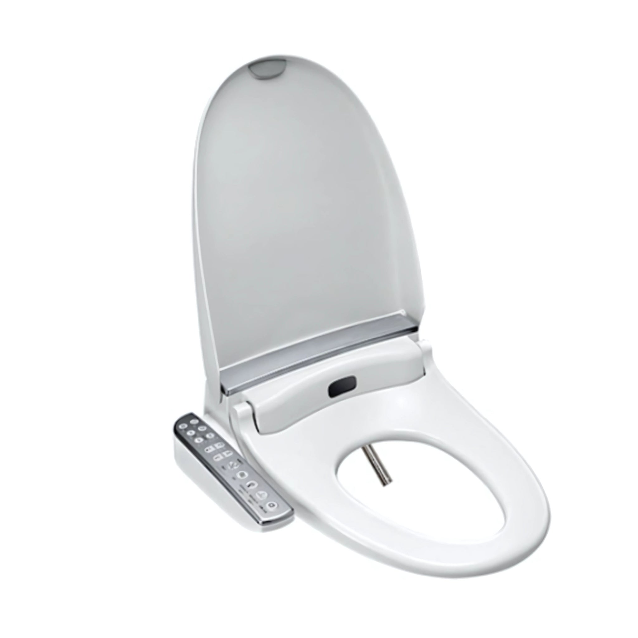 KOHLER GRANDE RIMLESS BACK TO WALL TOILET AND ENGLEFIELD ELECTRONIC BIDET SEAT W/ SIDE CONTROL PACKAGE ELONGATED GLOSS WHITE