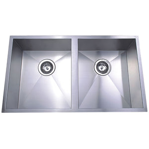 IKON ROSA DOUBLE BOWL UNDERMOUNT SINK STAINLESS STEEL 760MM