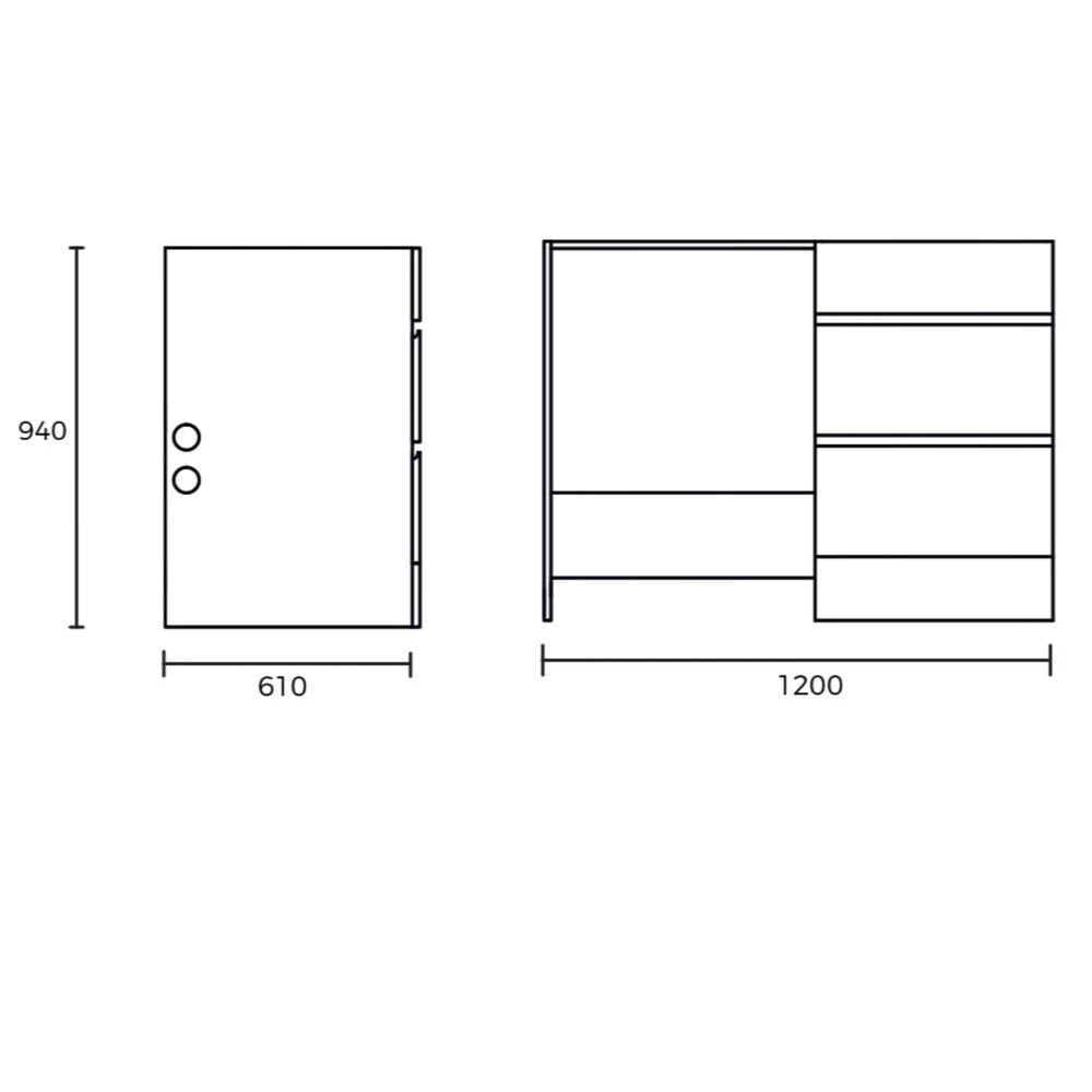 EVERHARD NUGLEAM ALL IN ONE LAUNDRY UNIT 1200MM WHITE
