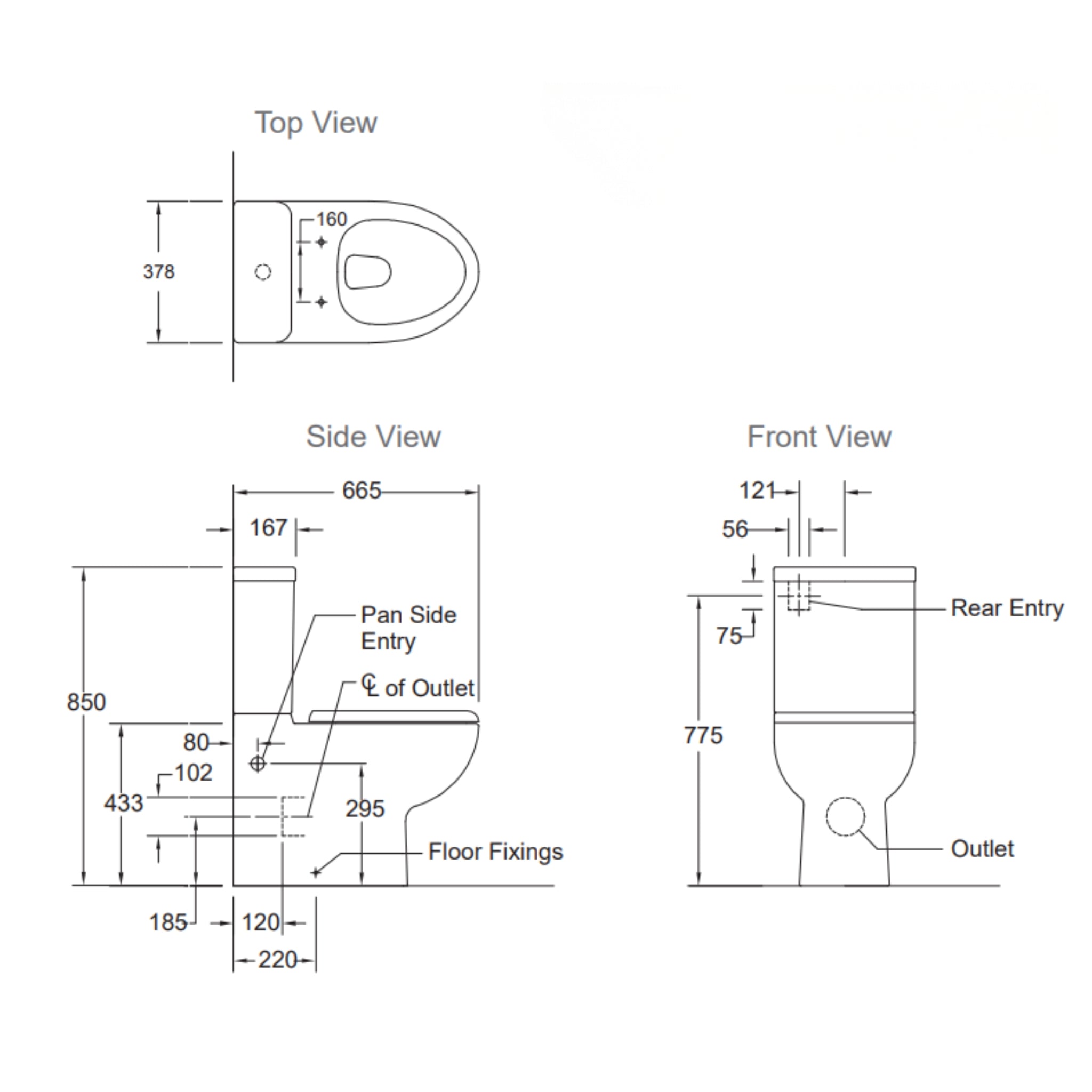 KOHLER PARLIAMENT BACK-TO-WALL TOILET SUITE GLOSS WHITE