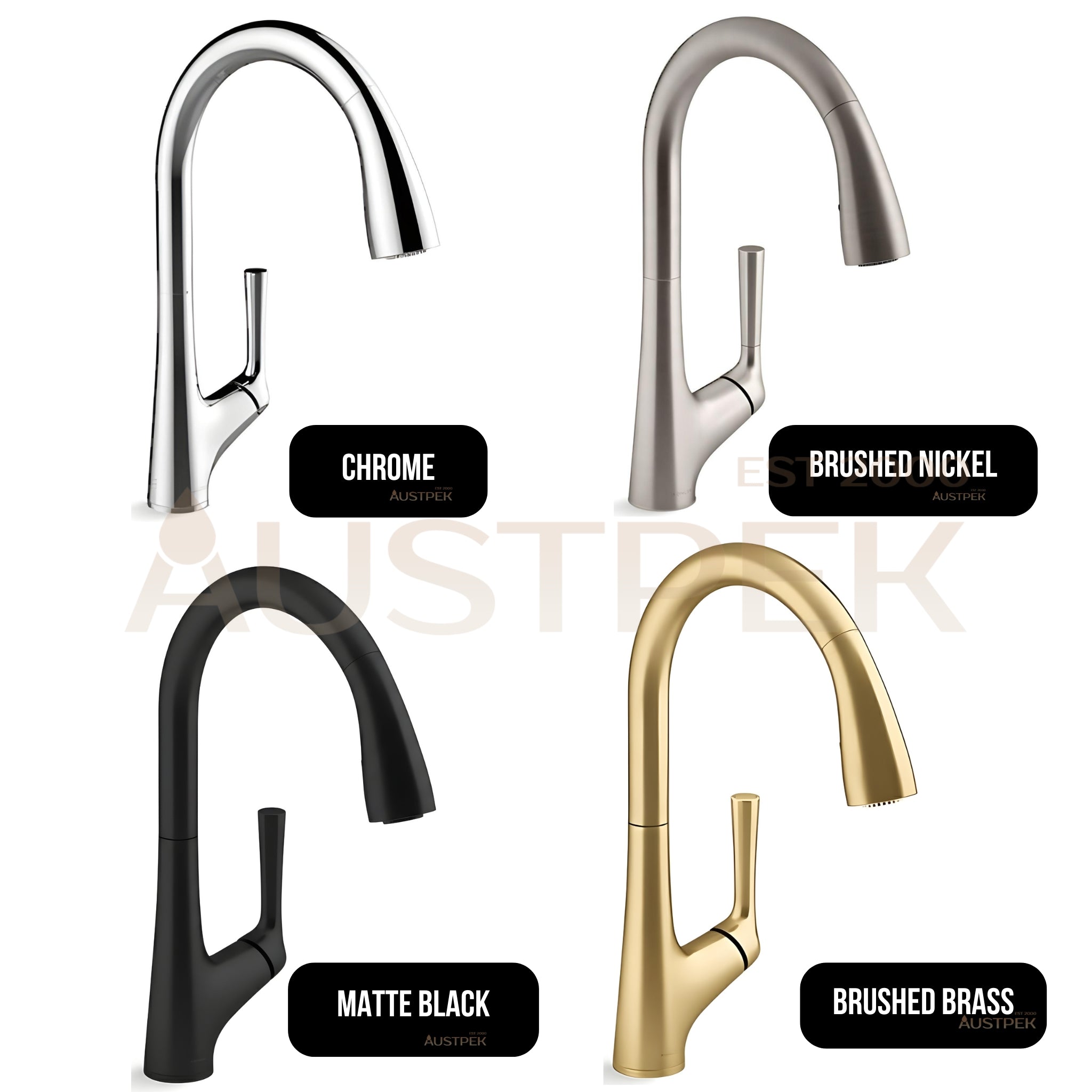 KOHLER MALLECO TOUCHLESS PULL-DOWN KITCHEN MIXER 388MM BRUSHED BRASS